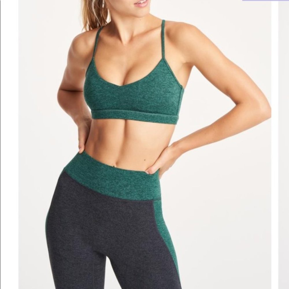 We Over Me Bliss Green Sports Bra
